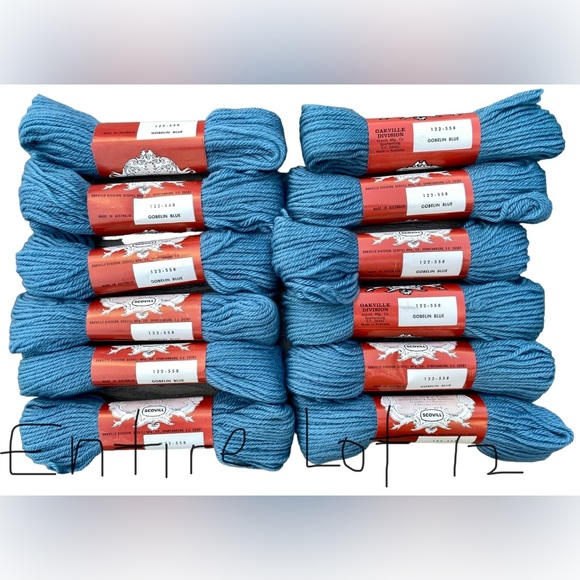 Gobelin Blue VTG NOS Scovill Dritz Luxury 100% Virgin Wool Needlepoint 40 Yards - Picture 4 of 4